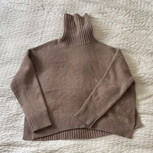 All Saints Taupe Turtleneck Sweater